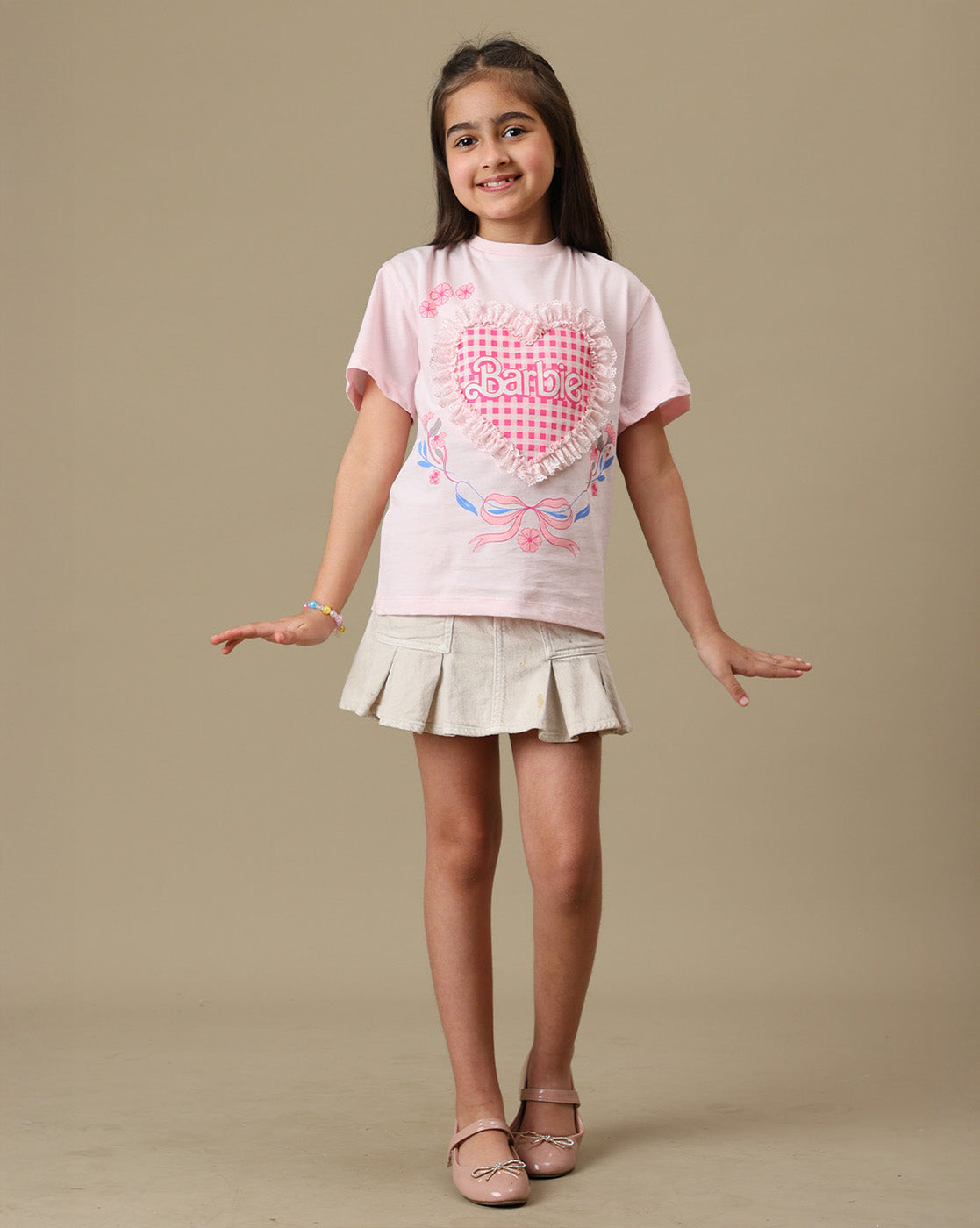 Barbie Printed Relaxed Fit Tshirt For Girls