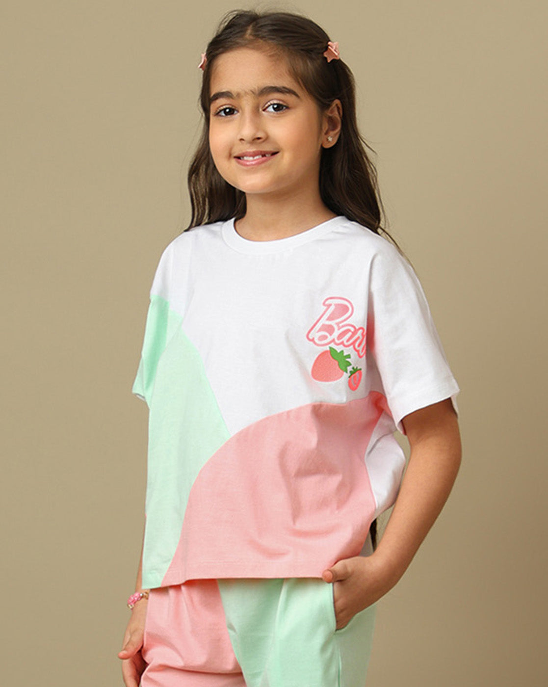Barbie Printed Relaxed Fit Tshirt For Girls