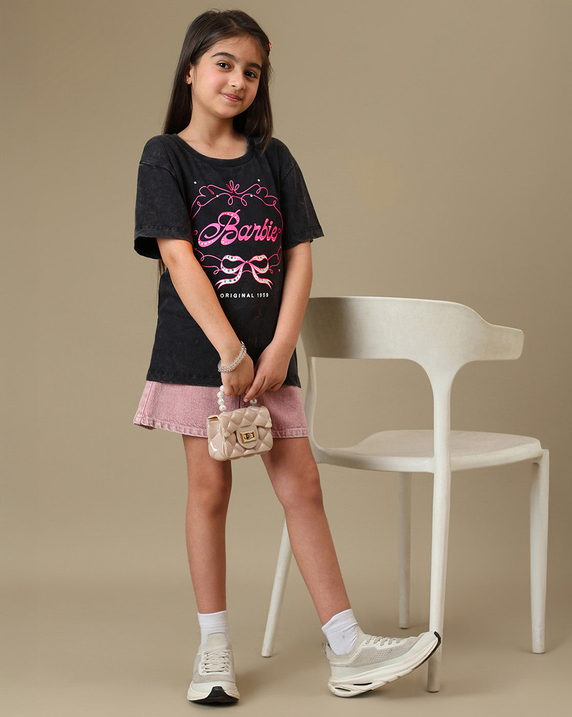 Barbie Rhinestones Relaxed Fit Tshirt For Girls