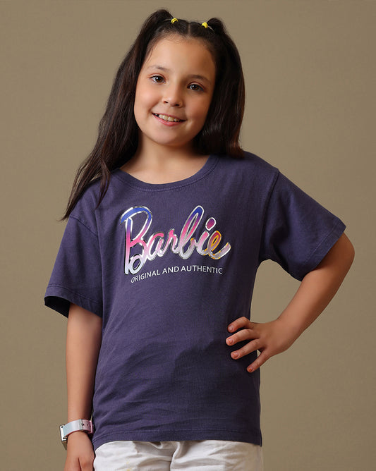 Barbie Printed Relaxed Fit Tshirt For Girls
