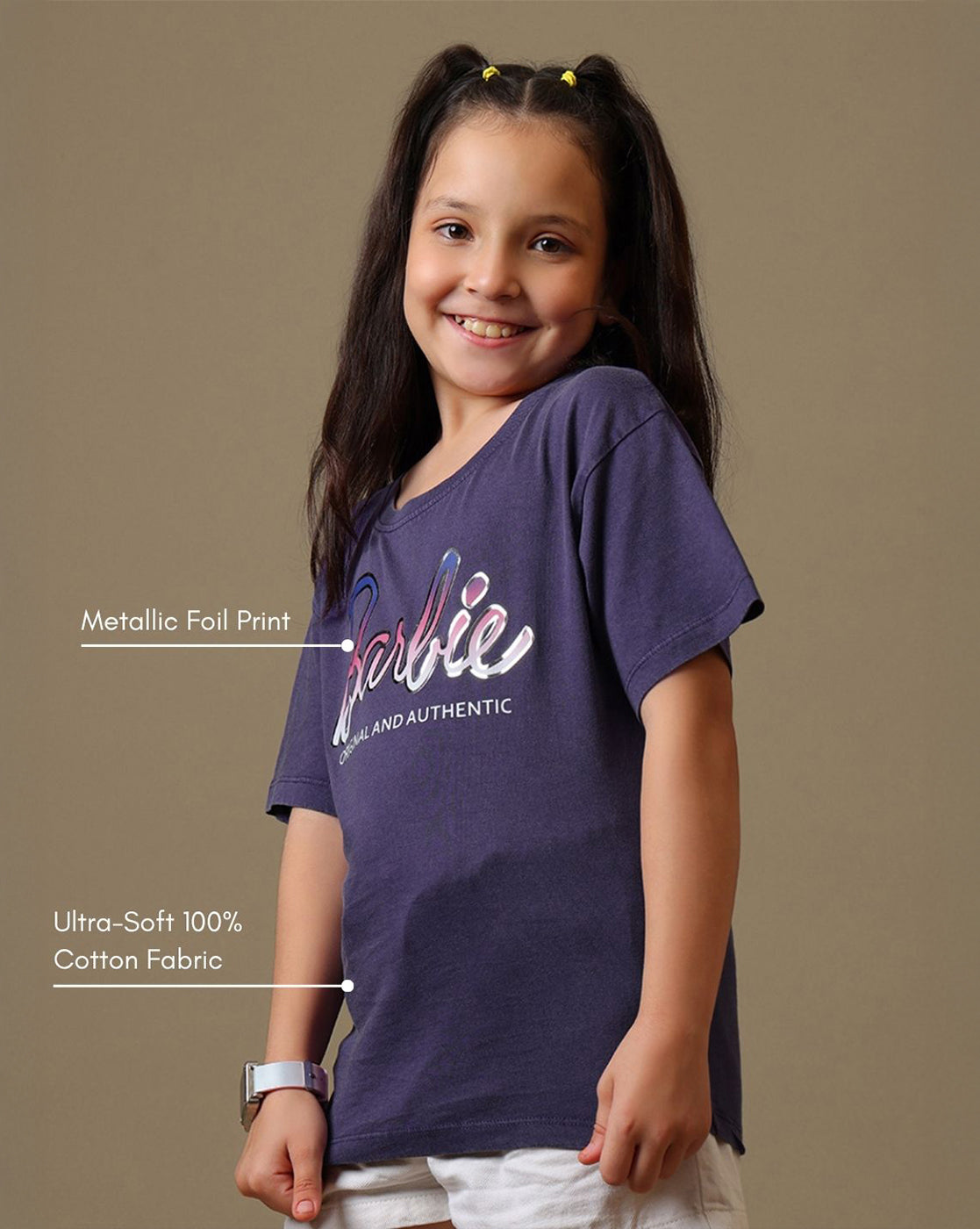 Barbie Printed Relaxed Fit Tshirt For Girls