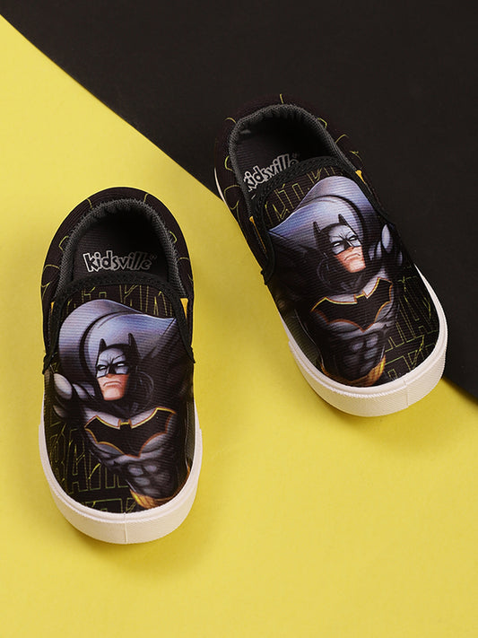 Kids Boys Batman Printed Black Canvas