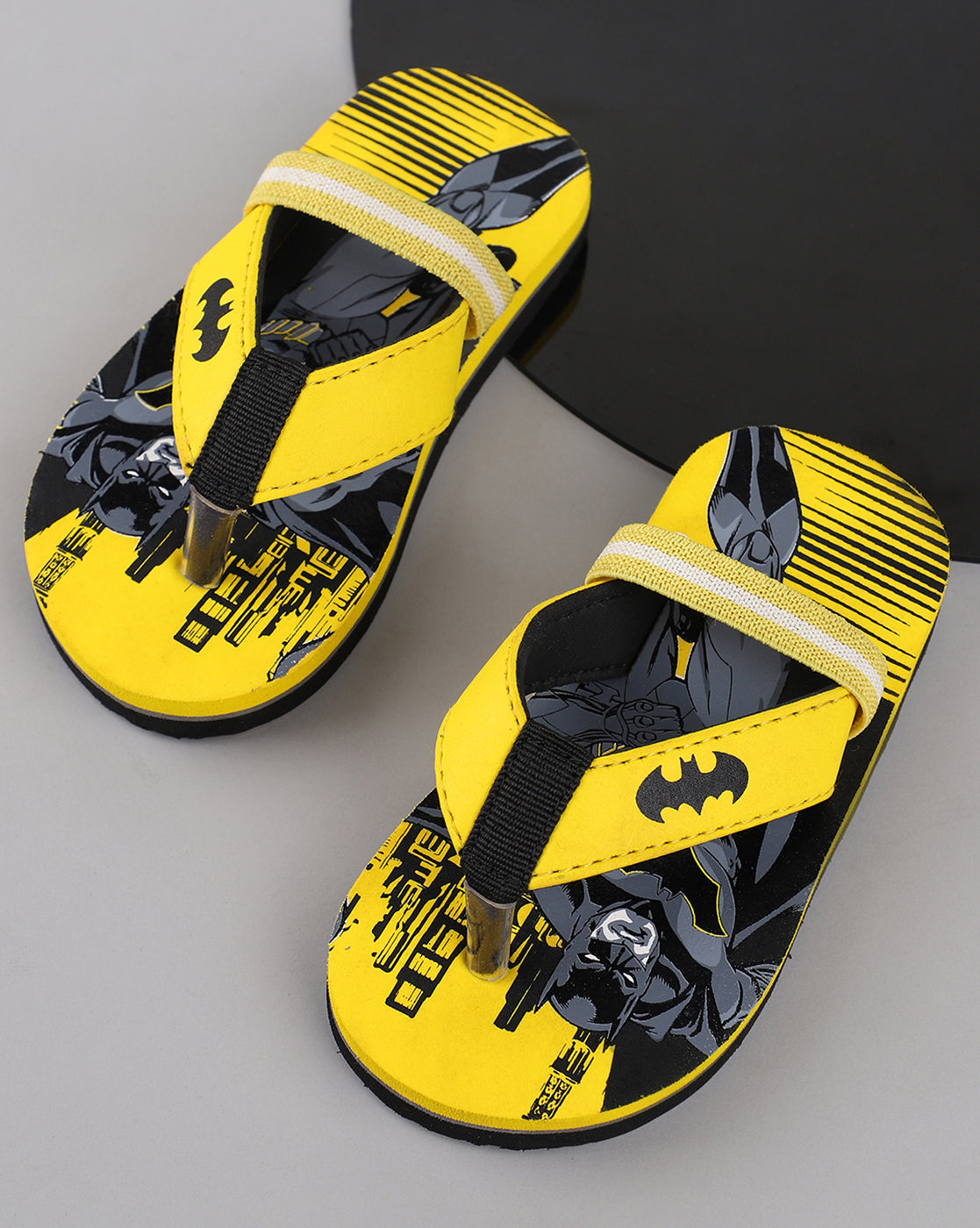Batman Printed Yellow Flip-Flops For Kids Boys