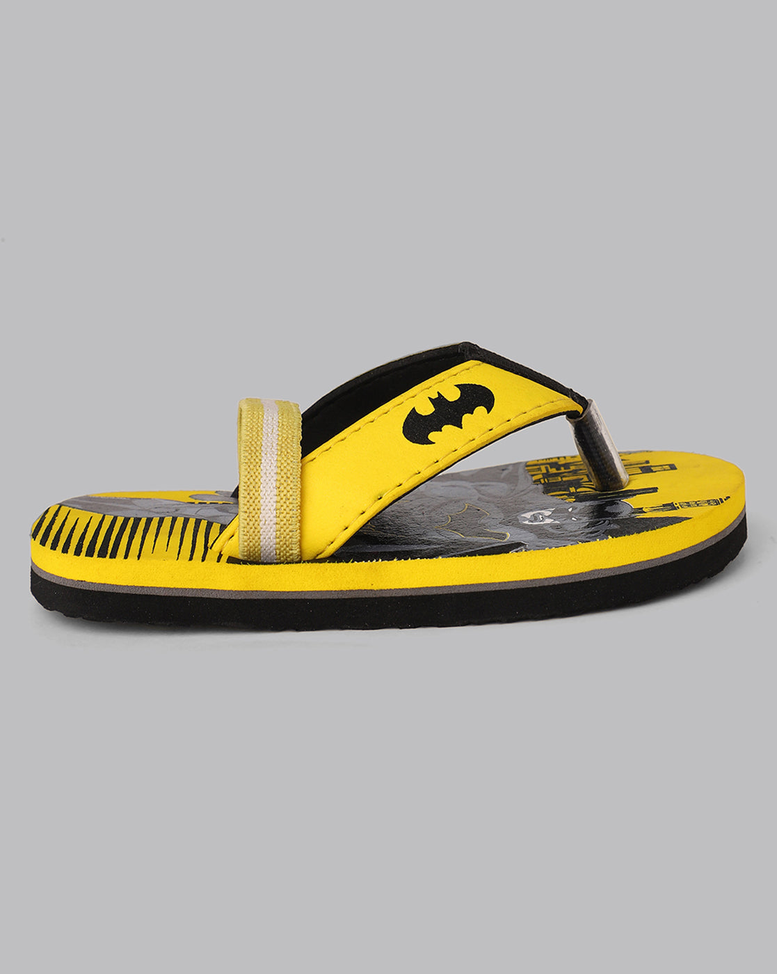 Batman Printed Yellow Flip-Flops For Kids Boys