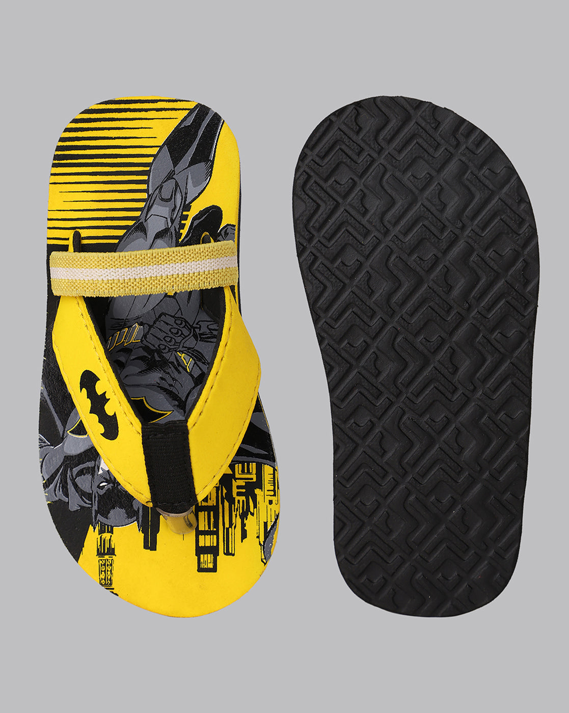 Batman Printed Yellow Flip-Flops For Kids Boys