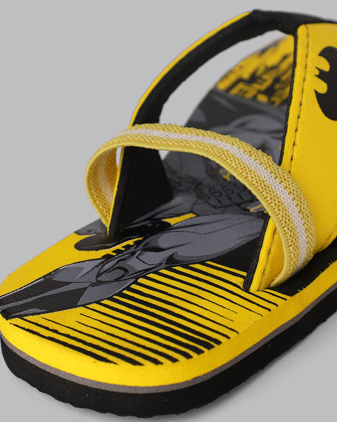 Batman Printed Yellow Flip-Flops For Kids Boys
