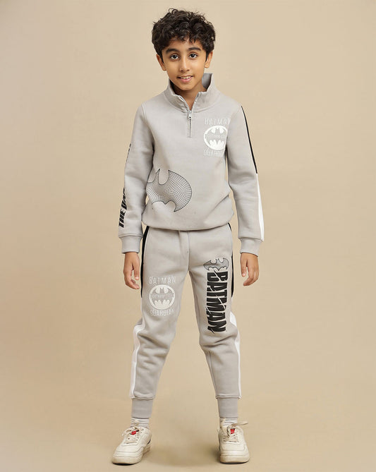 Batman printed Regular Fit Sweatshirt & Joggers Co-Ords Set For Boys