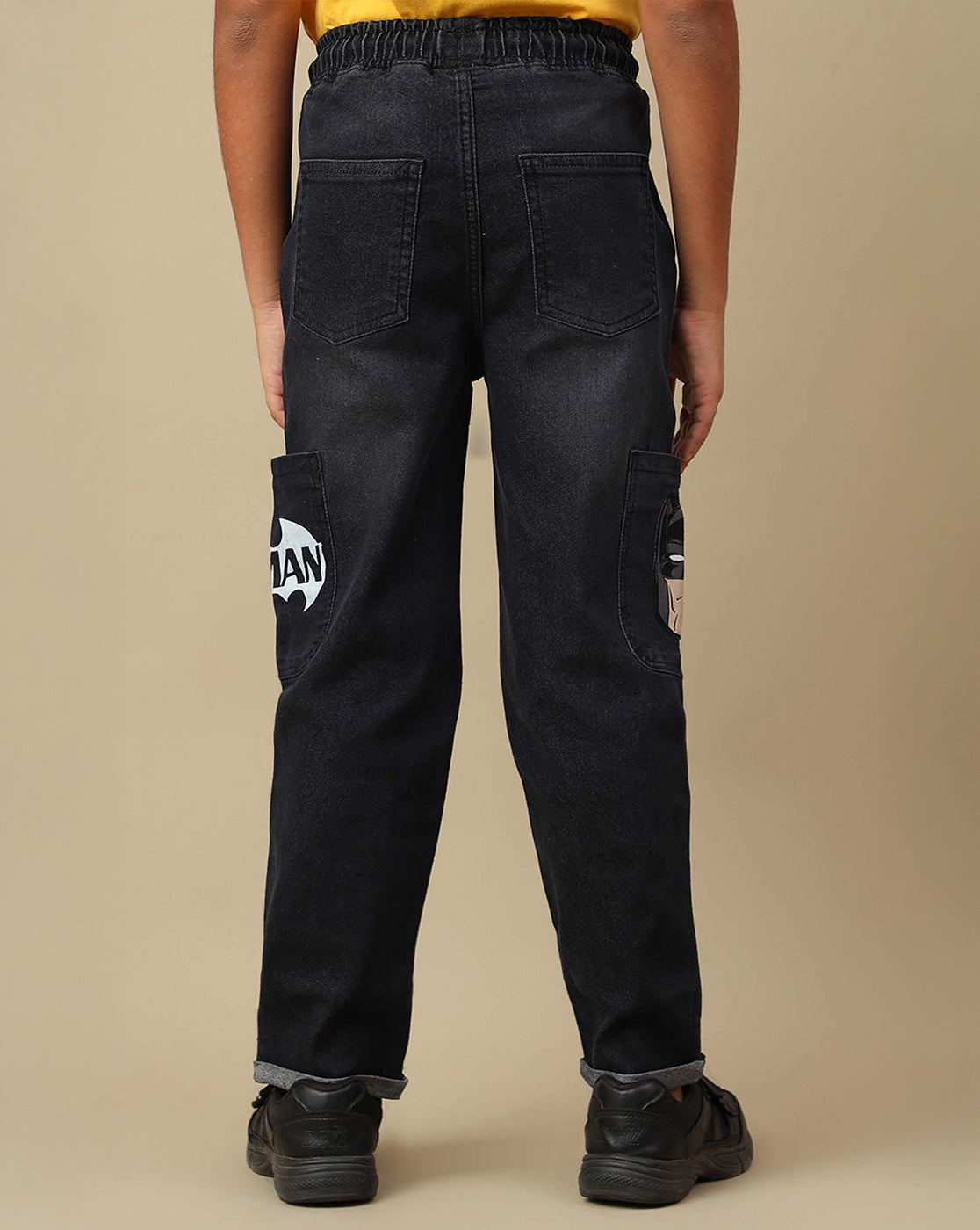 Batman Printed Regular Fit Denim Jogger For Boys