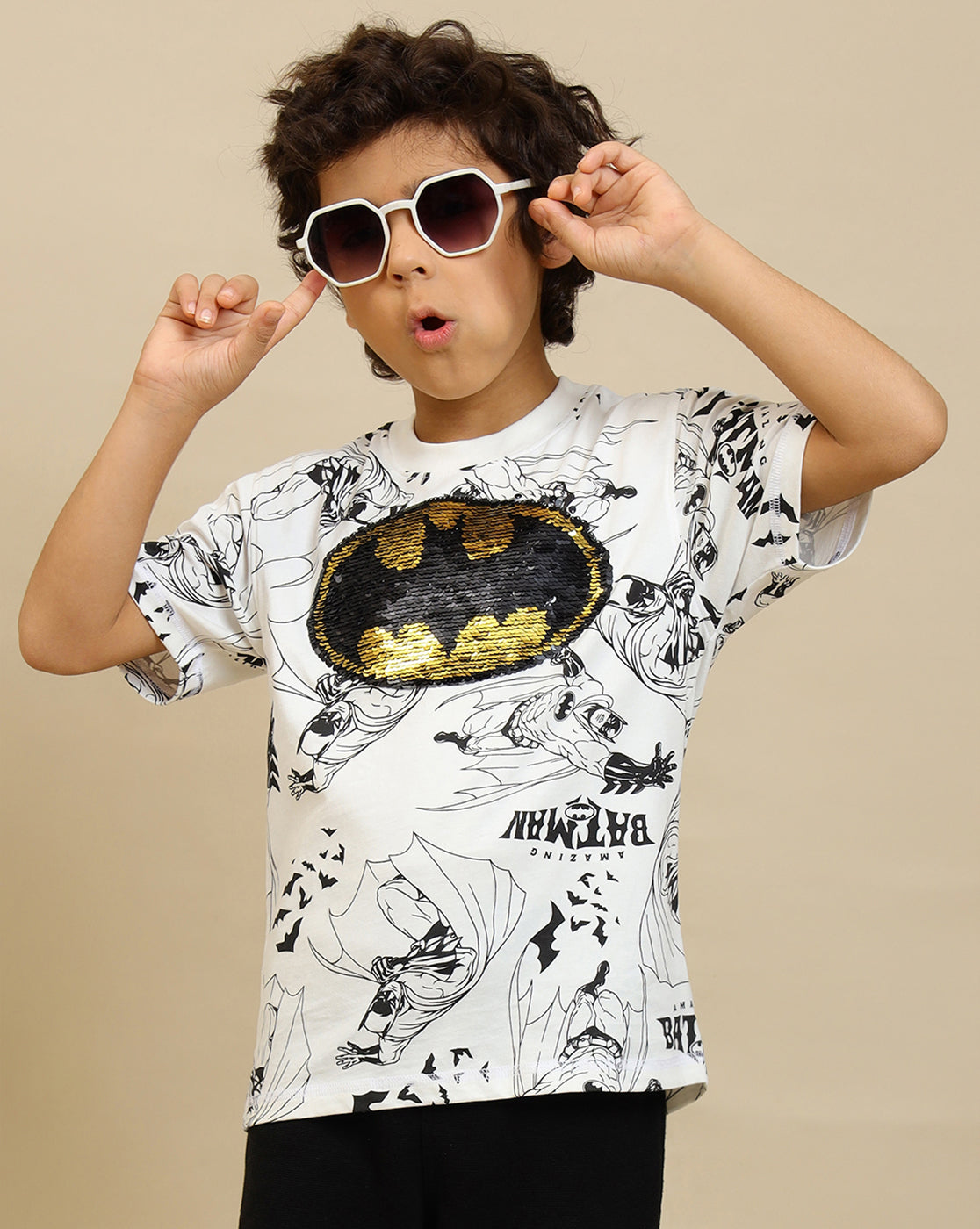 Batman Printed Regular Fit Tshirt For Boys