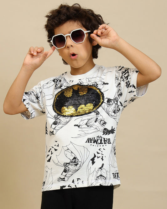 Batman Printed Regular Fit Tshirt For Boys