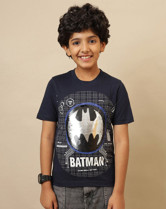 Batman Printed Regular Fit Reversibile SequinTshirt For Boys