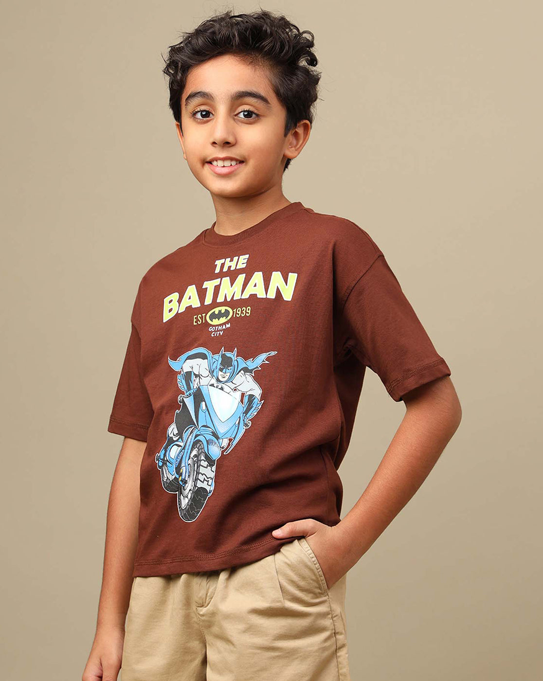 Batman Printed Oversized Tshirt For Boys