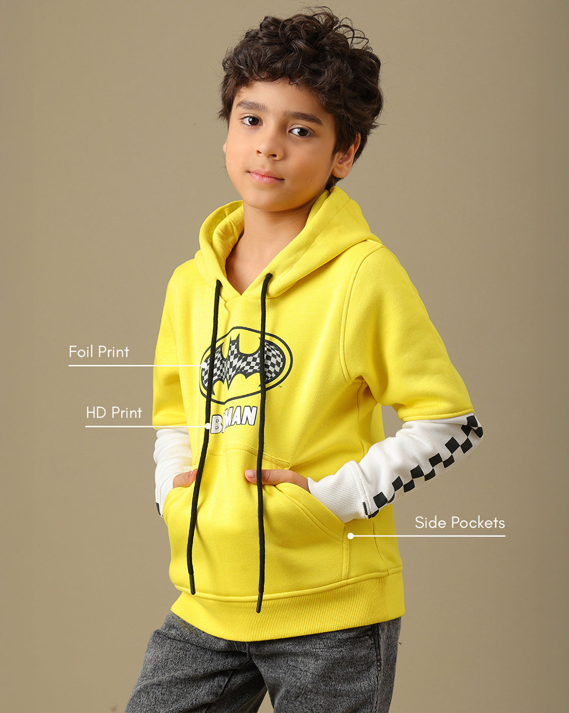Batman Printed Regular Fit Hoodie For Boys