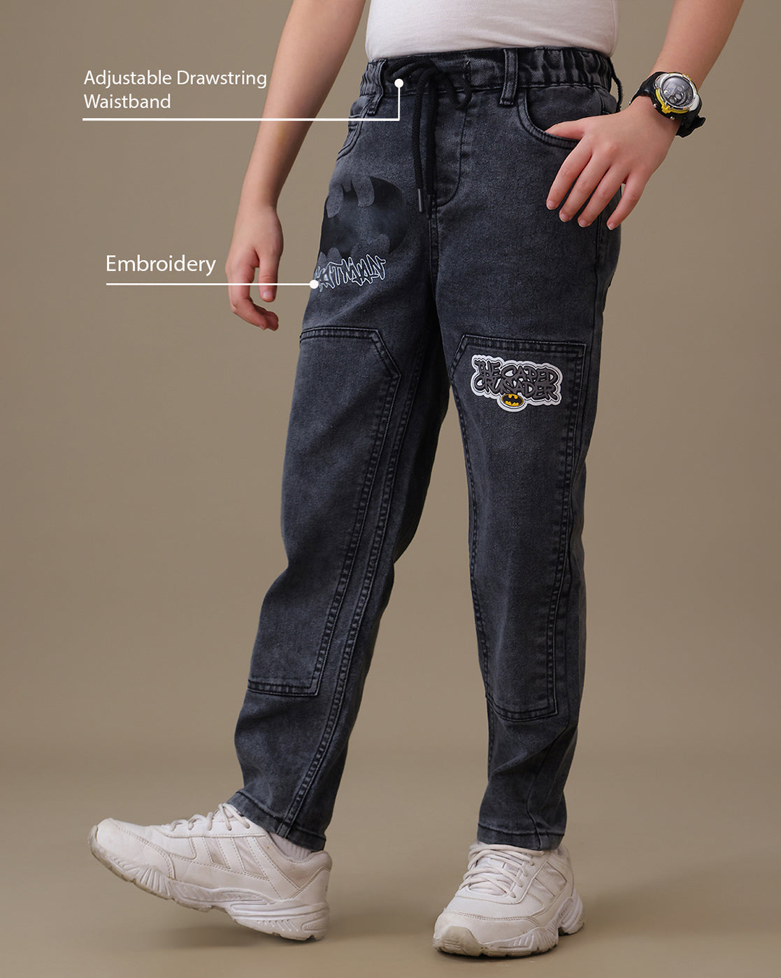 Batman Regular Fit Denim Joggers Boys
