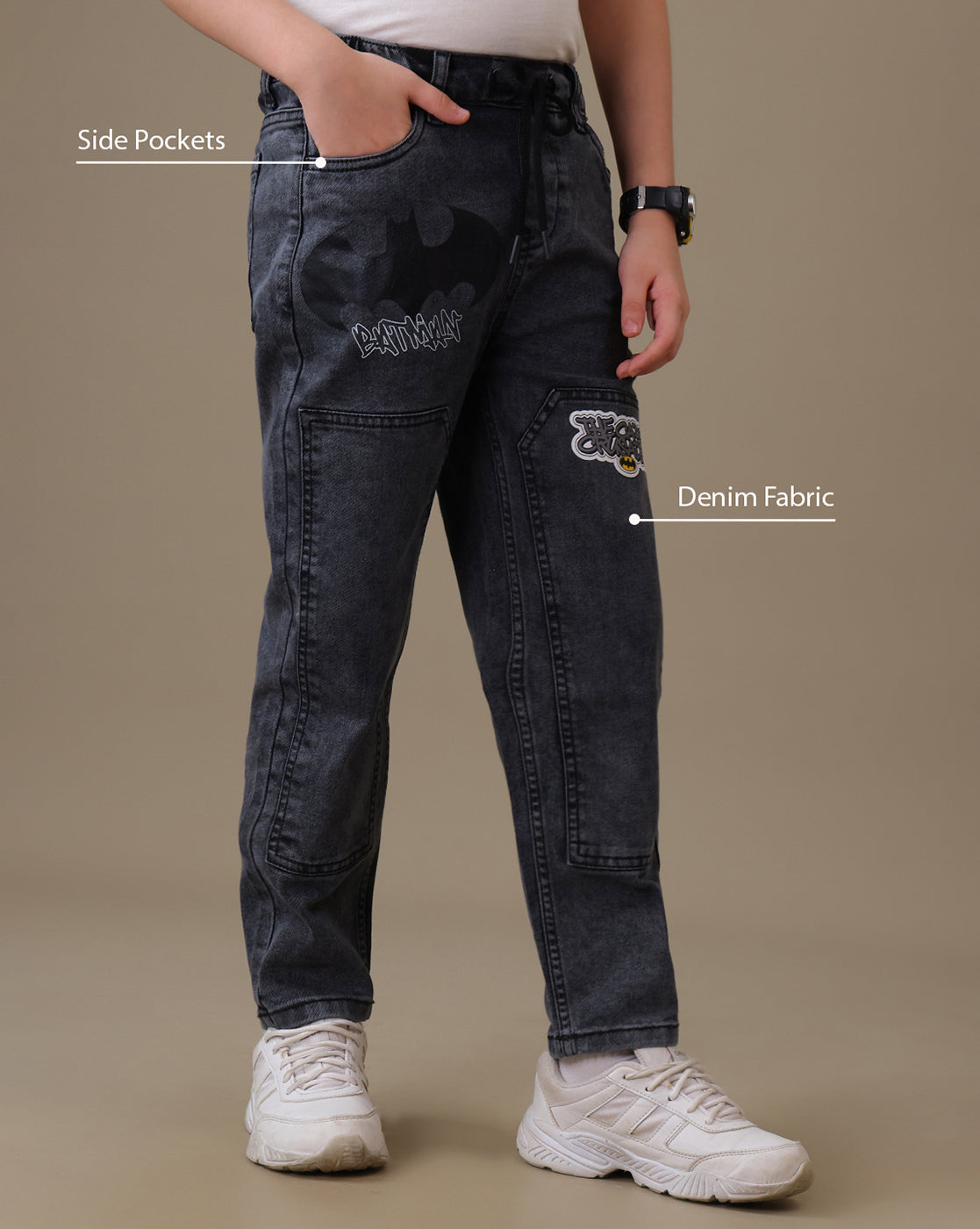 Batman Regular Fit Denim Joggers Boys