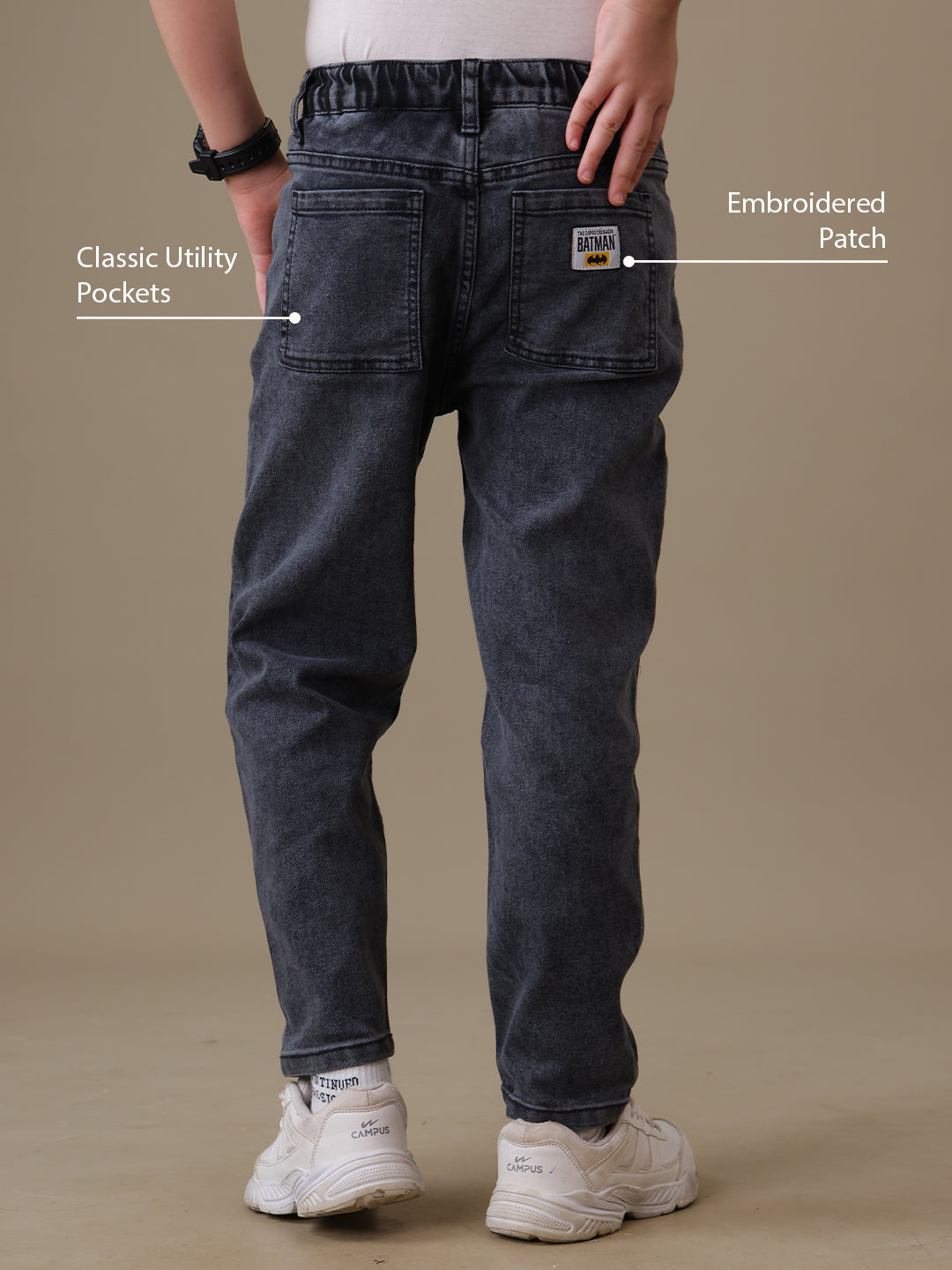 Batman Regular Fit Denim Joggers Boys