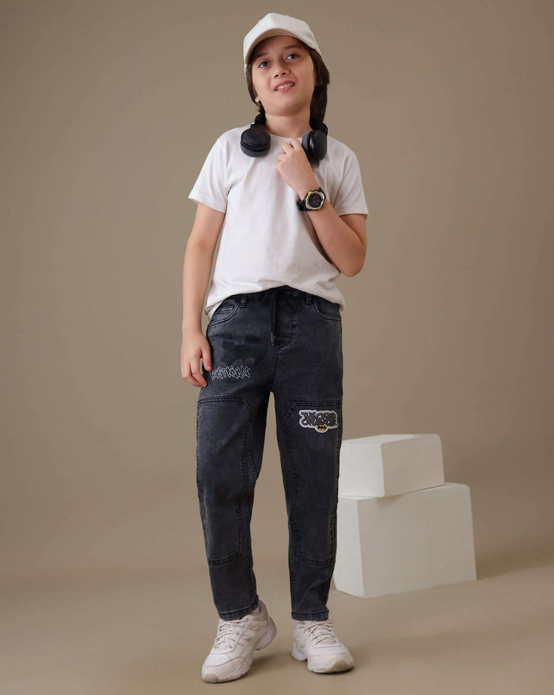 Batman Regular Fit Denim Joggers Boys