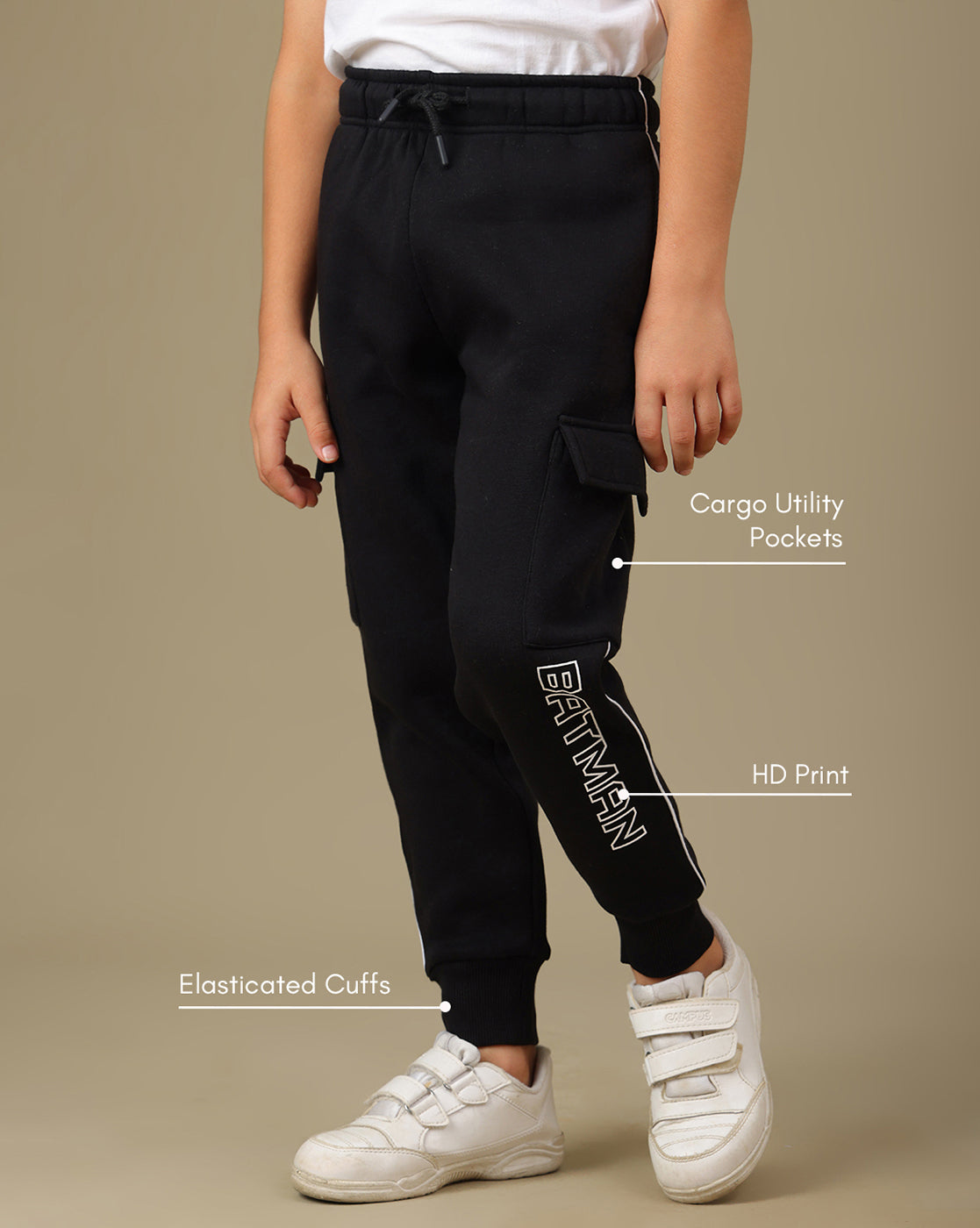 Batman Printed Regular Fit Joggers For Boys