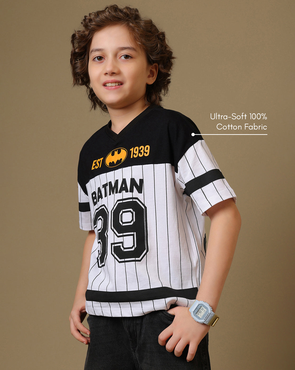Batman Printed Oversized Tshirt For Boys