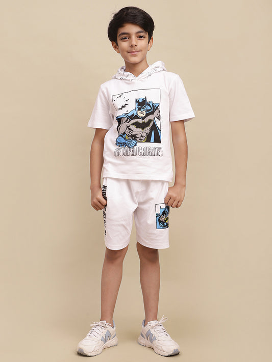Batman Printed T-Shirt & Shorts Co-Ords Set For Boys