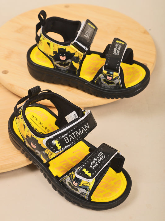 Kids Boys Batman Printed Yellow Sandals