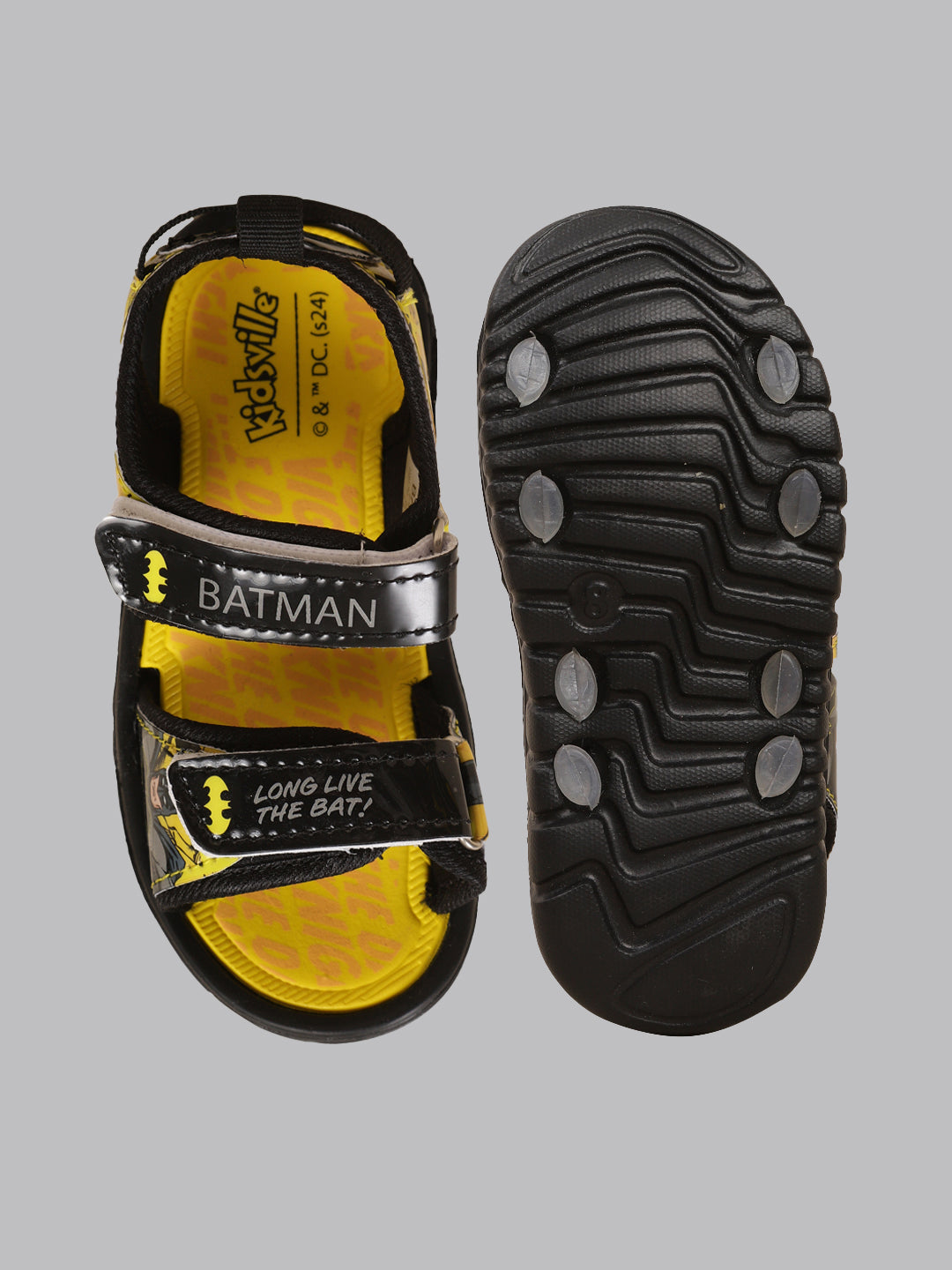 Kids Boys Batman Printed Yellow Sandals