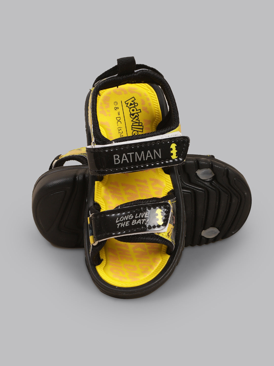 Kids Boys Batman Printed Yellow Sandals