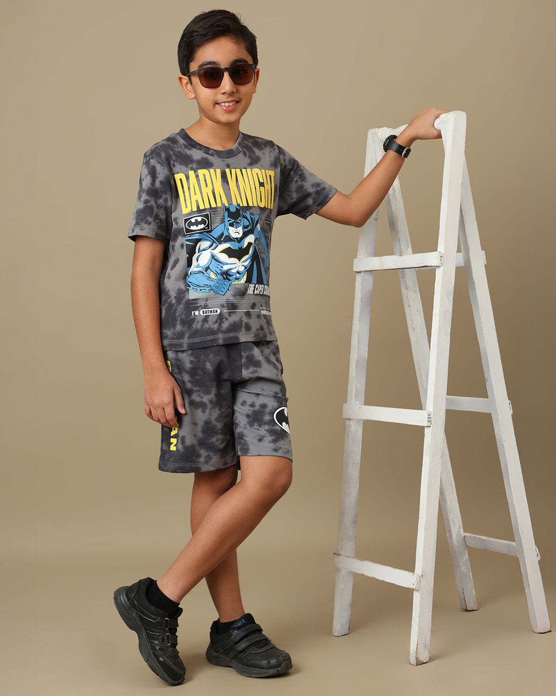 Batman Printed Regular Fit Tshirt & Shorts Co-Ords Set For Boys