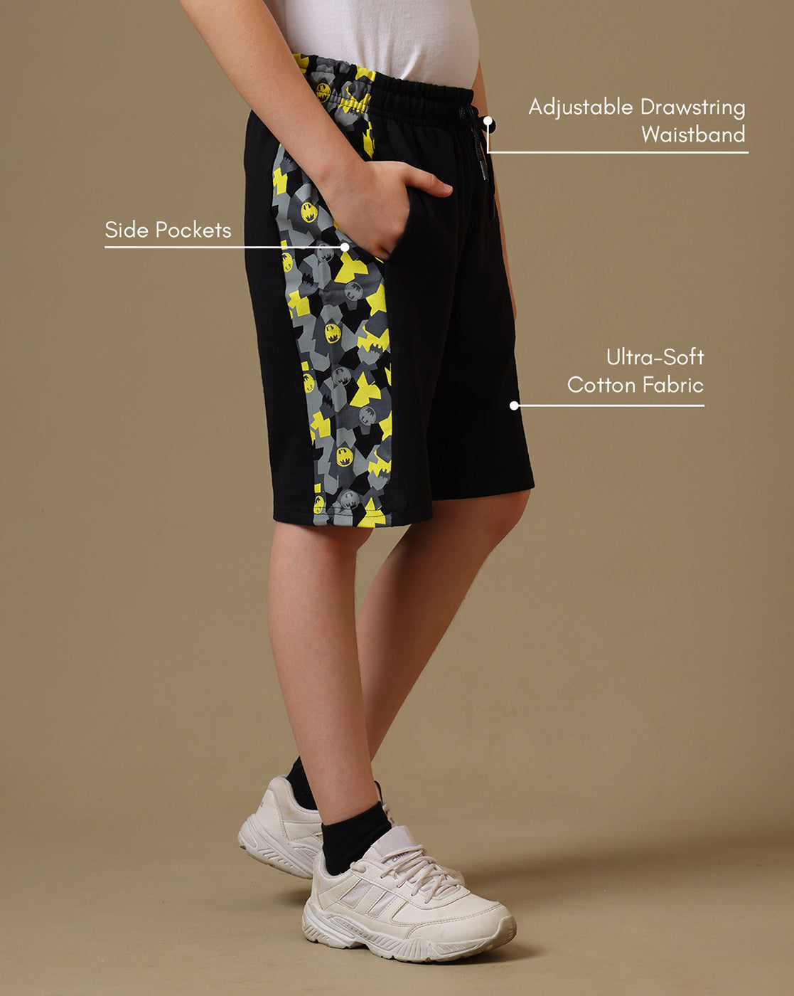 Batman Printed Regular Fit Shorts For Boys