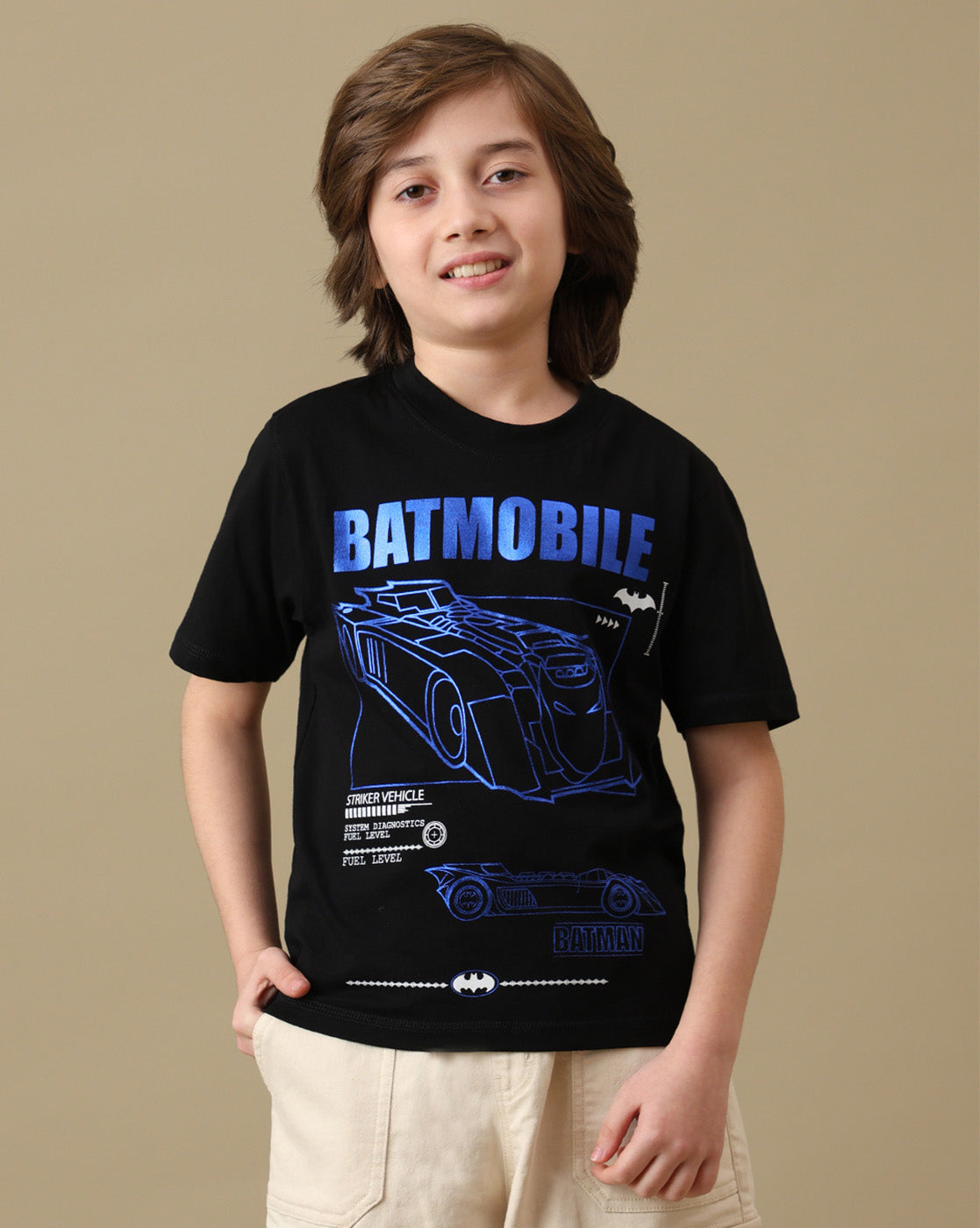 Batman Graphic Printed Regular Fit Tshirt For Boys