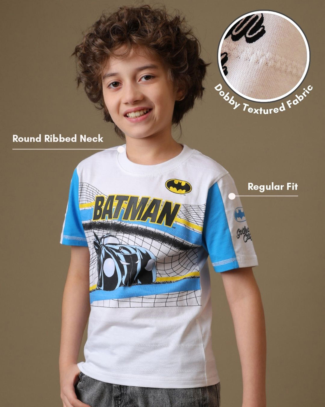 Batman Printed Regular Fit Tshirt For Boys