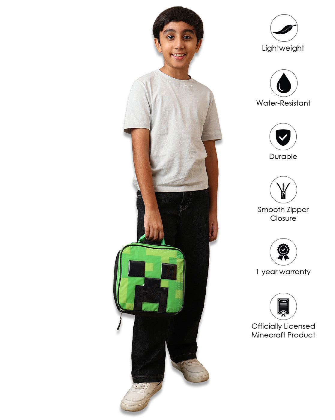 Minecraft 2.7L Lunch Bag for Boys & Girls | Thermal Insulated Tiffin Bag for Kids