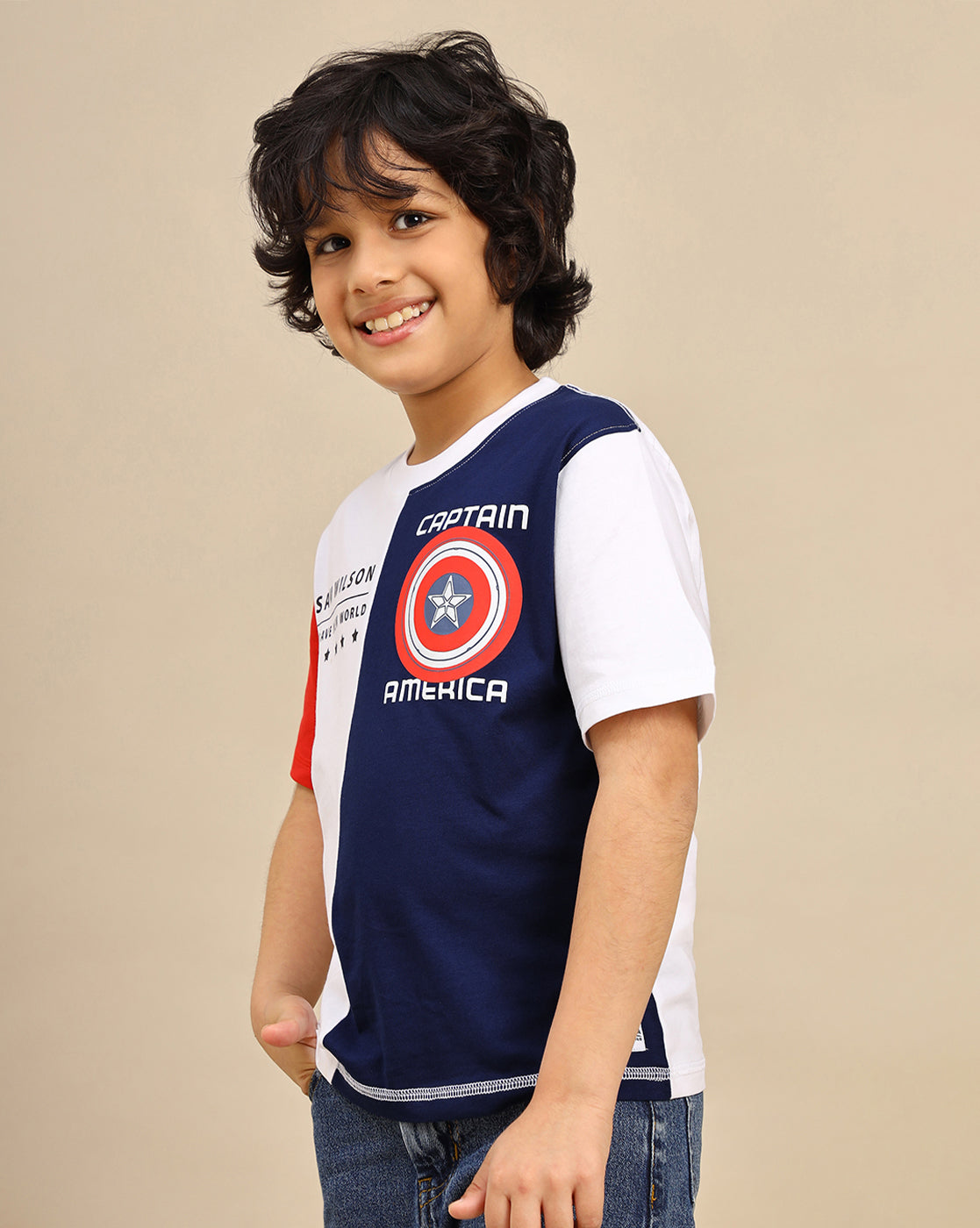 Captain America Printed Regular Fit Tshirt For Boys