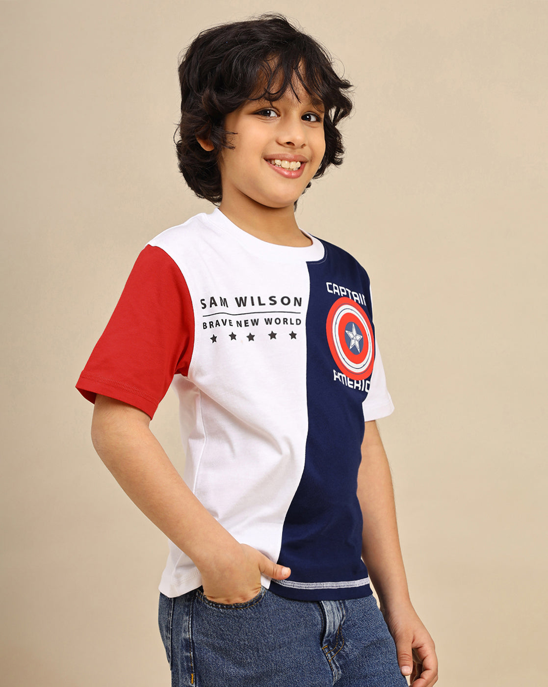 Captain America Printed Regular Fit Tshirt For Boys