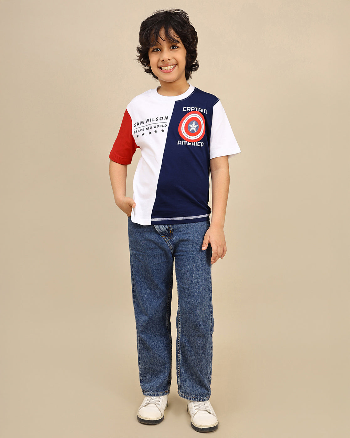 Captain America Printed Regular Fit Tshirt For Boys