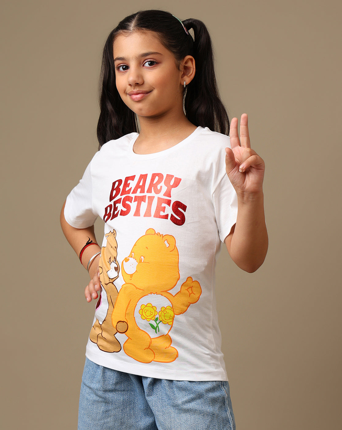 Care Bears Printed Regular Fit Tshirt For Girls