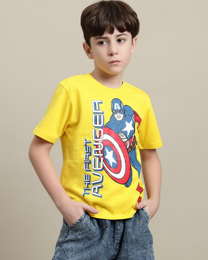 Captain America Regular Fit Tshirt  Boys