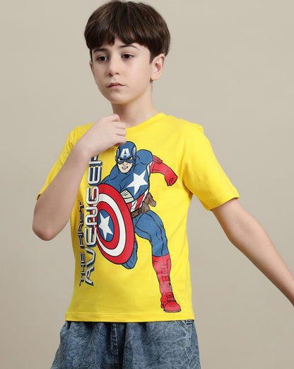 Captain America Regular Fit Tshirt  Boys