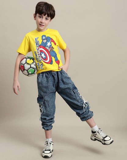 Captain America Regular Fit Tshirt  Boys