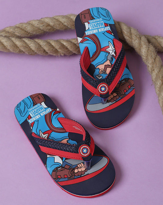 Captain America Printed Flip-Flops For Kids Boys