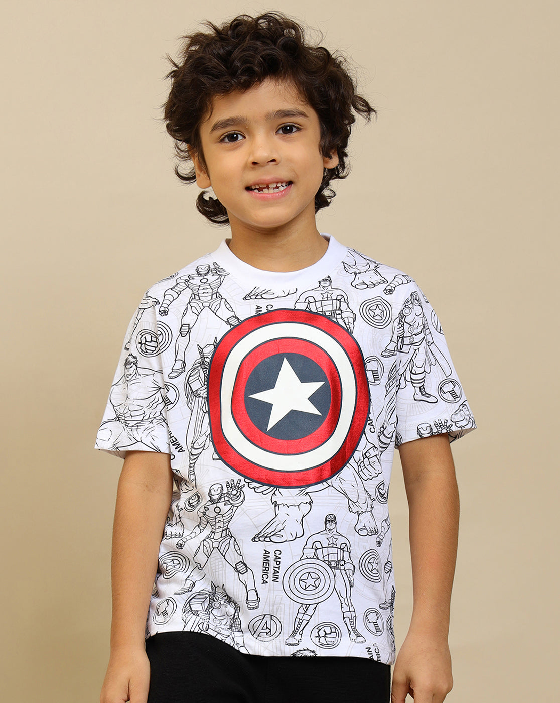 Captain America Printed Regular Fit Tshirt For Boys