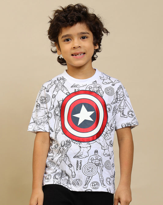 Captain America Printed Regular Fit Tshirt For Boys