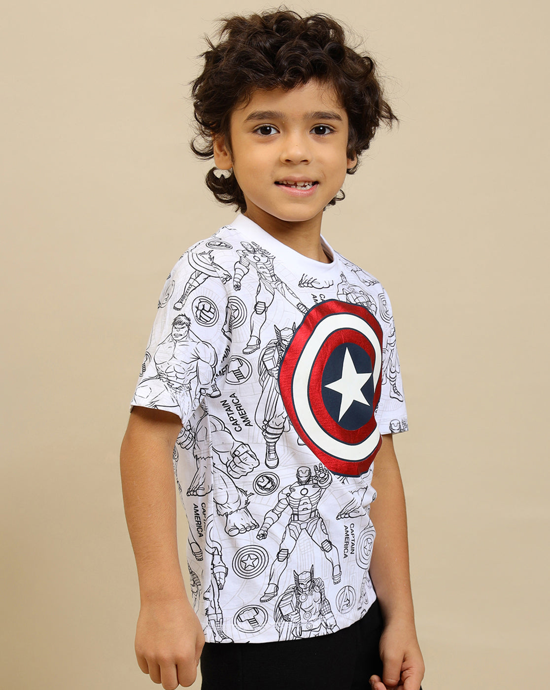 Captain America Printed Regular Fit Tshirt For Boys