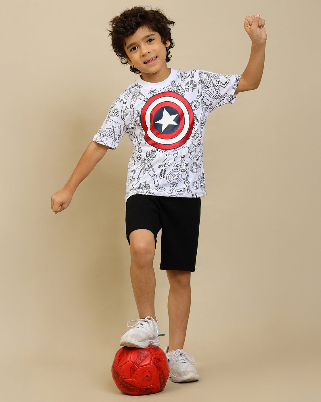 Captain America Printed Regular Fit Tshirt For Boys