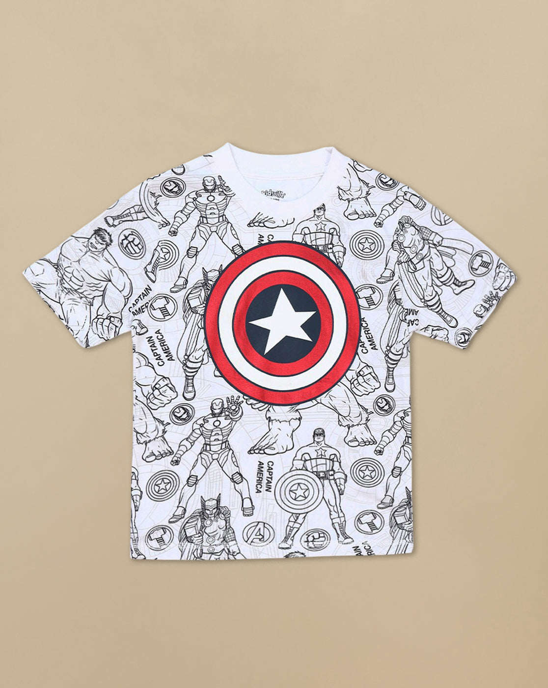 Captain America Printed Regular Fit Tshirt For Boys
