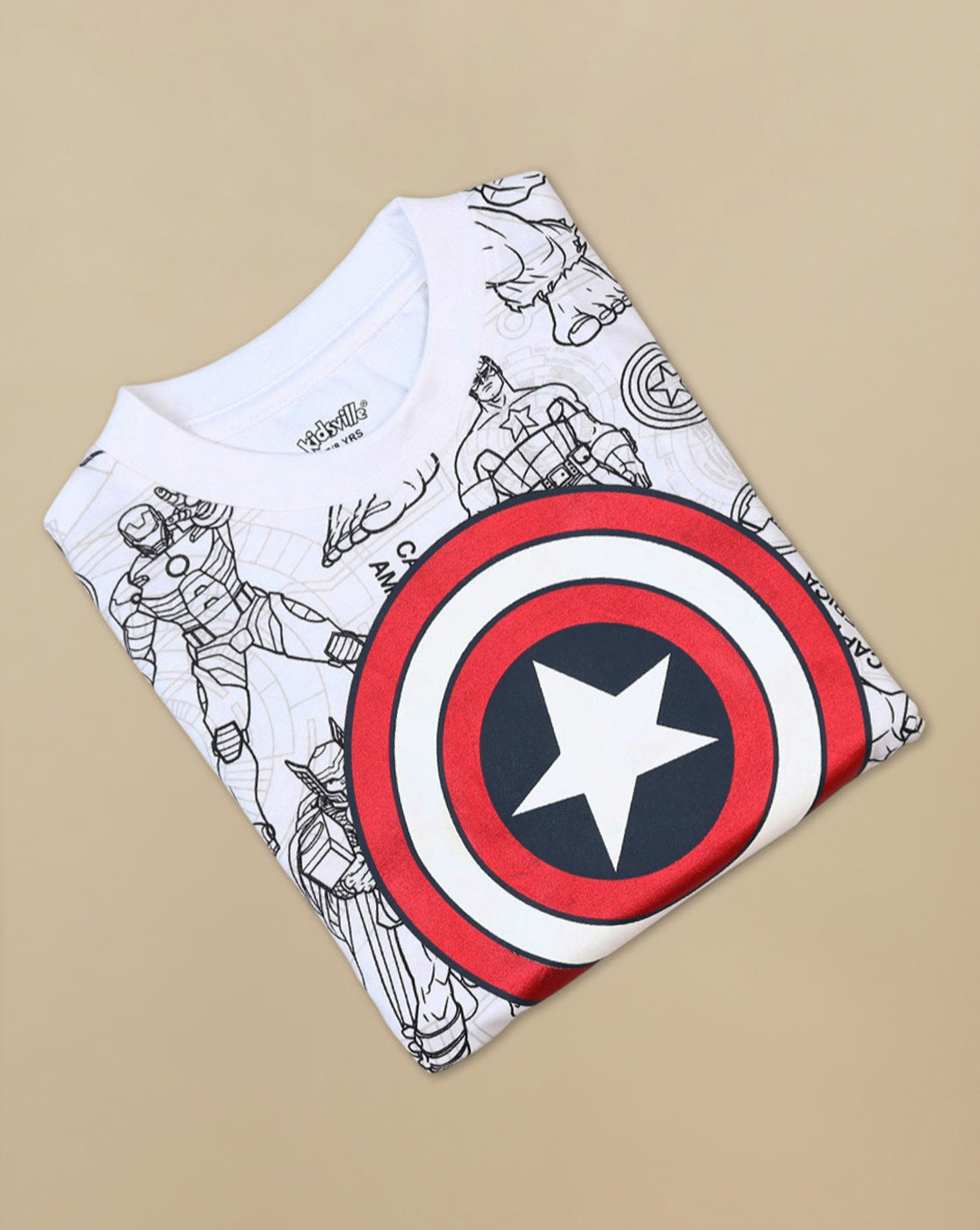 Captain America Printed Regular Fit Tshirt For Boys