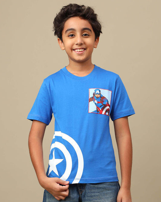 Captain America Printed Regular Fit Tshirt For Boys