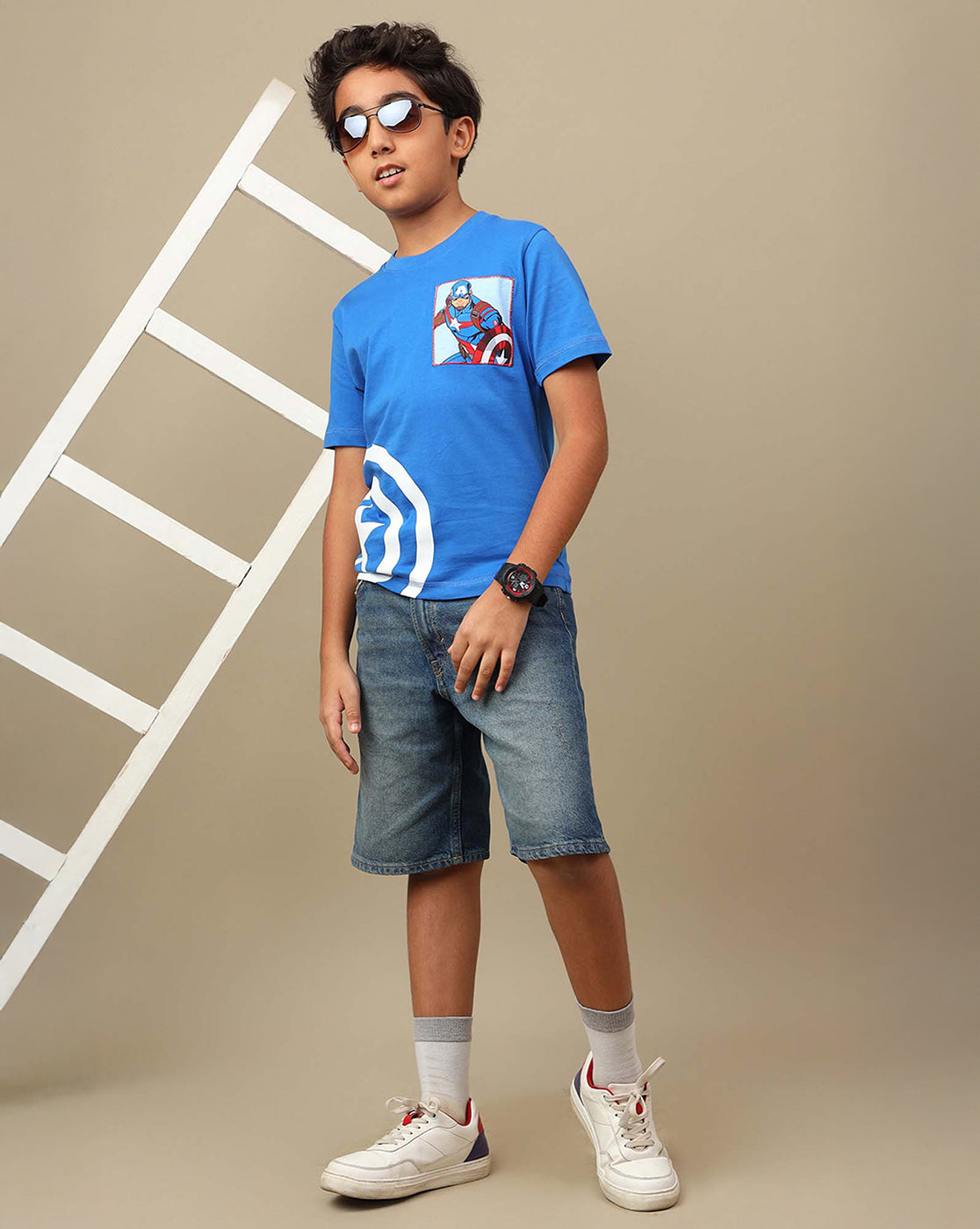Captain America Printed Regular Fit Tshirt For Boys