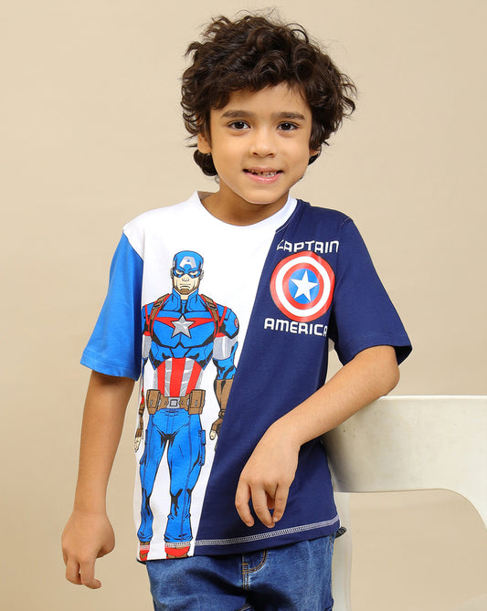 Captain America Printed Regular Fit Tshirt For Boys