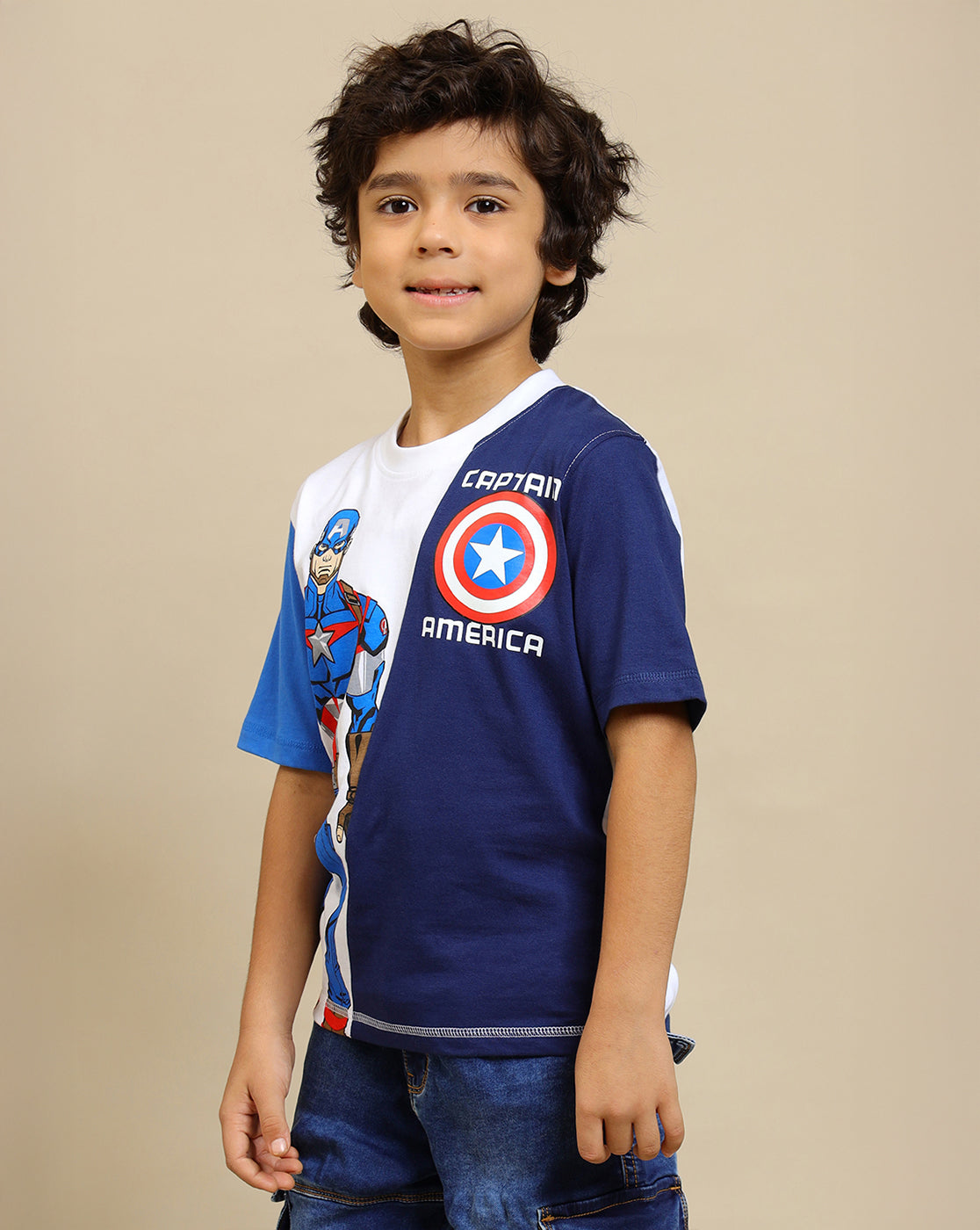 Captain America Printed Regular Fit Tshirt For Boys